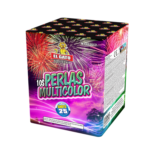 Perlas Multi Color 10sec "El Gato" 25 Schuss Batterie